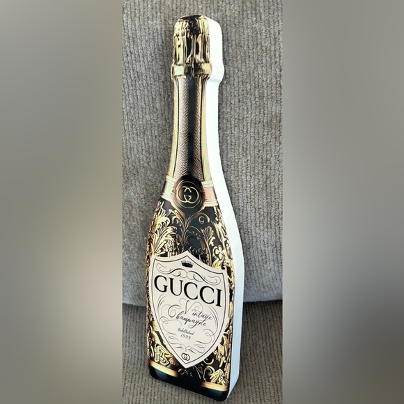 Gucci Vintage Champagne Home Decor Gold Black Designer Accent NWT - Picture 3 of 5